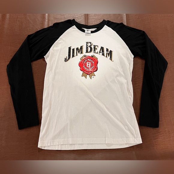 Jim Beam Whiskey Raglan Short - Size Large (Fit Med) - Picture 1 of 10